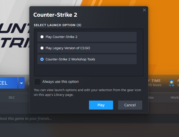 Launch Cs2 tools