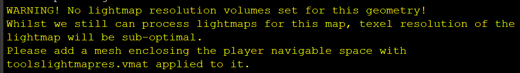 lightmap player space missing error