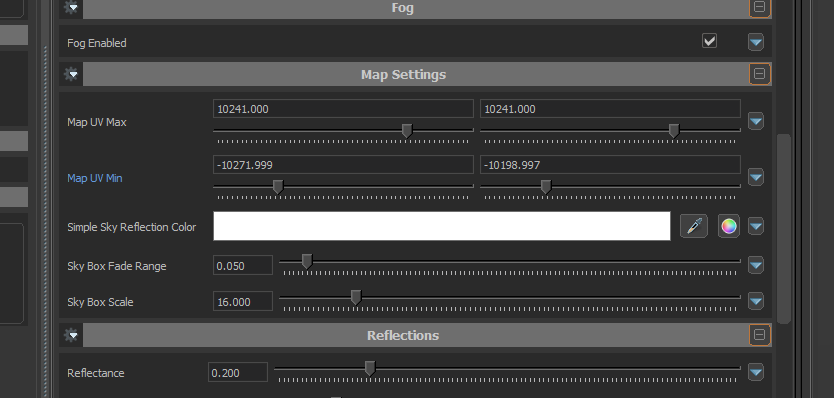 map settings section
