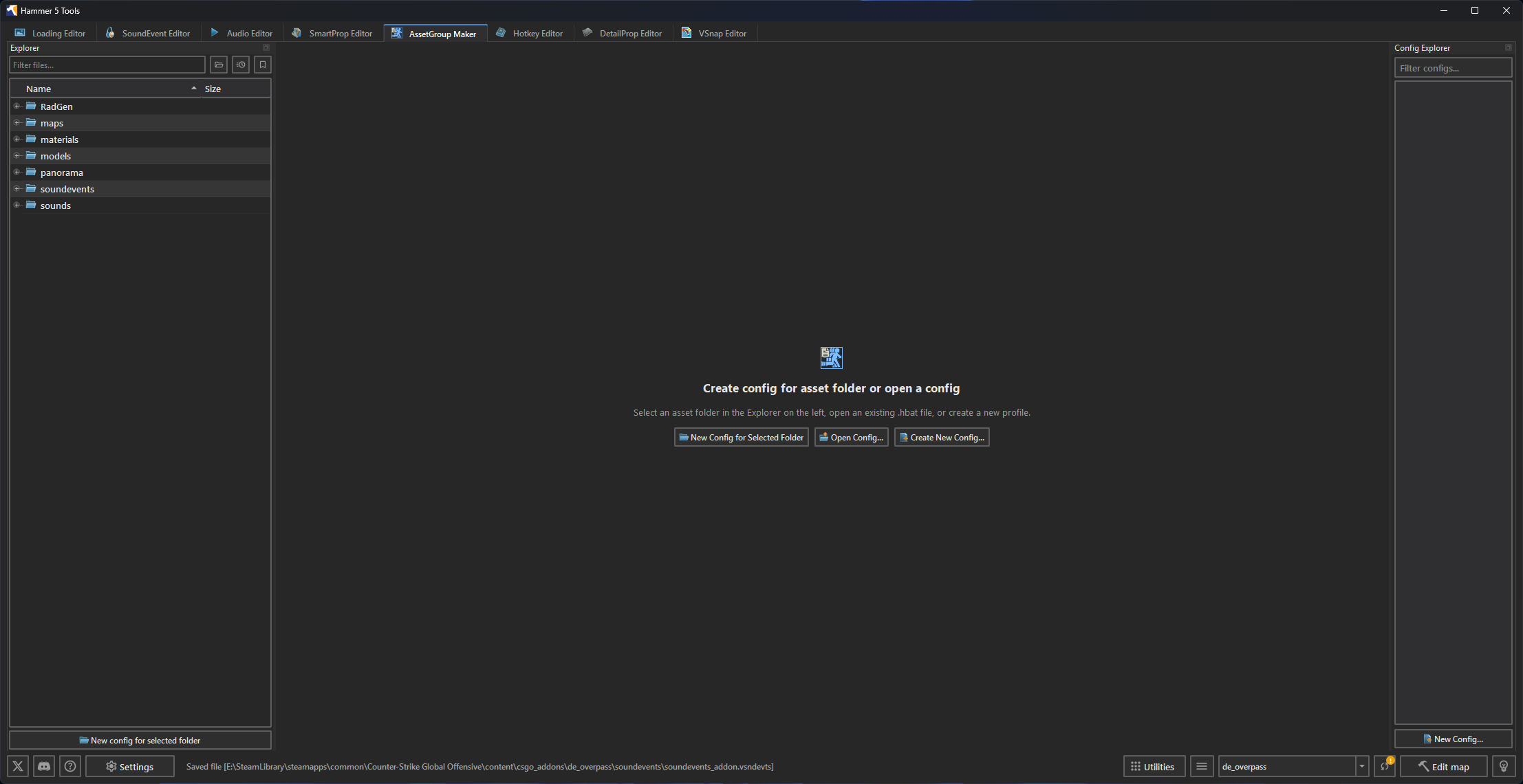 AssetGroup Maker interface