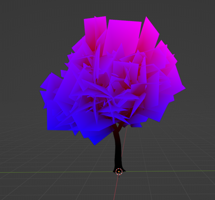 Gradient hue on foliage model
