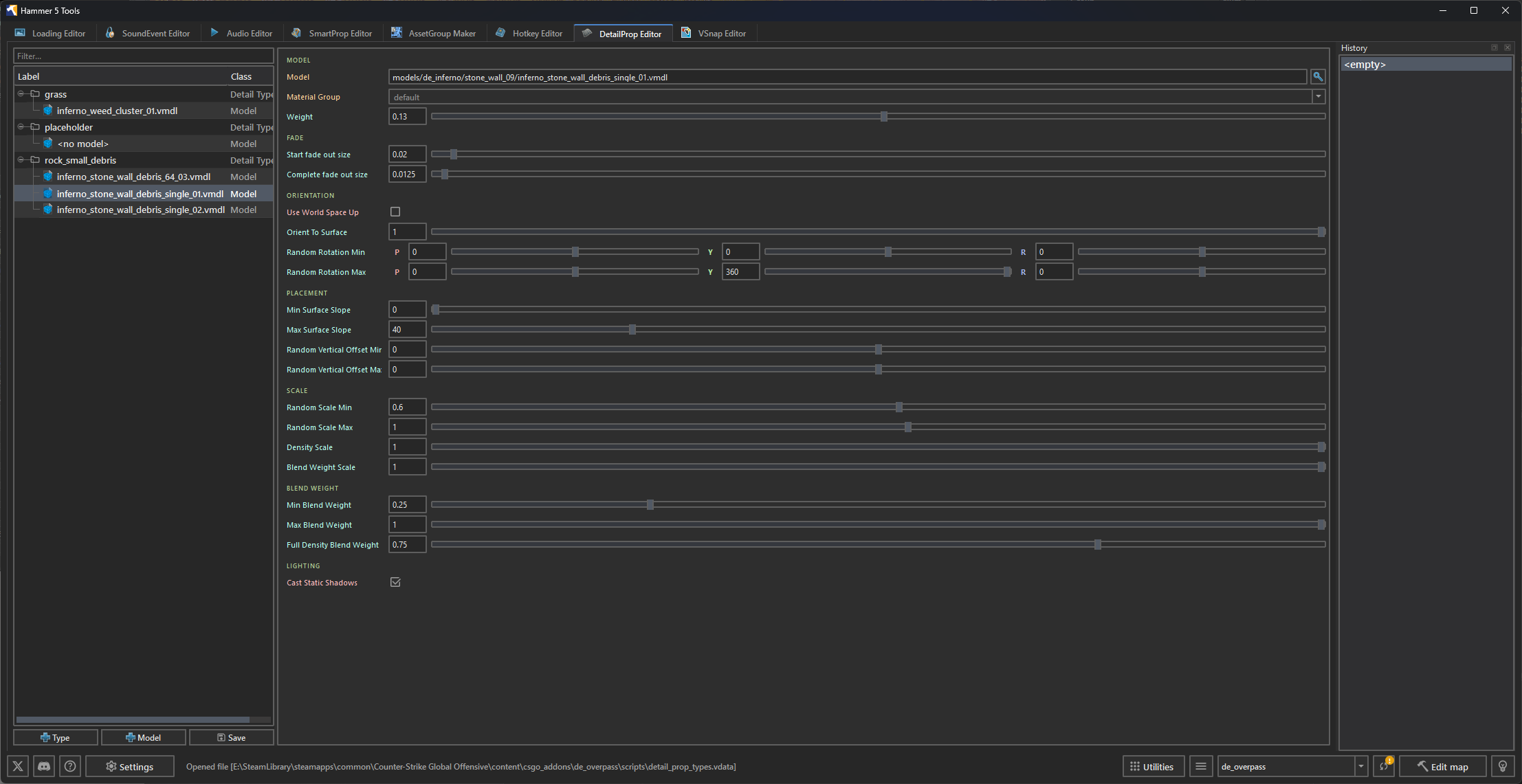 DetailProp Editor interface