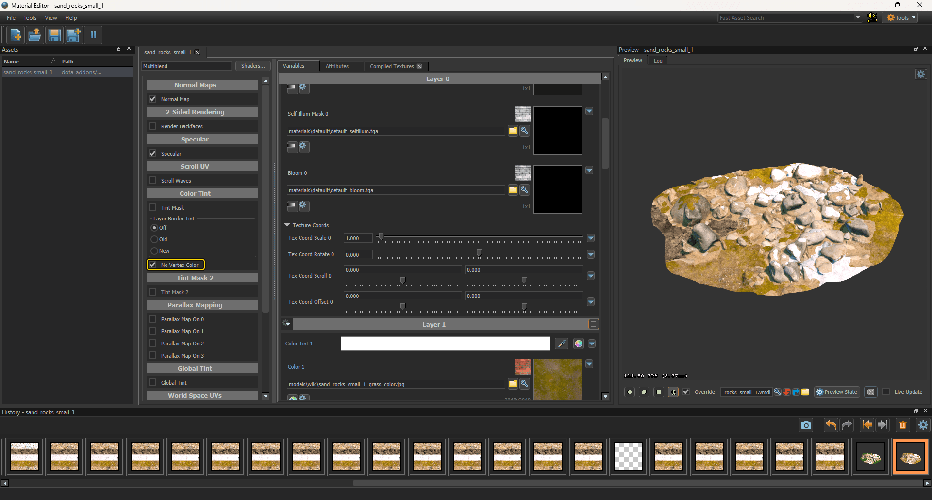 Example of a material in the Material Editor