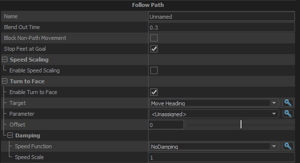 Follow Path Options follow path options