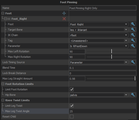 foot pinning options