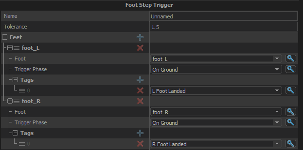 footstep trigger options