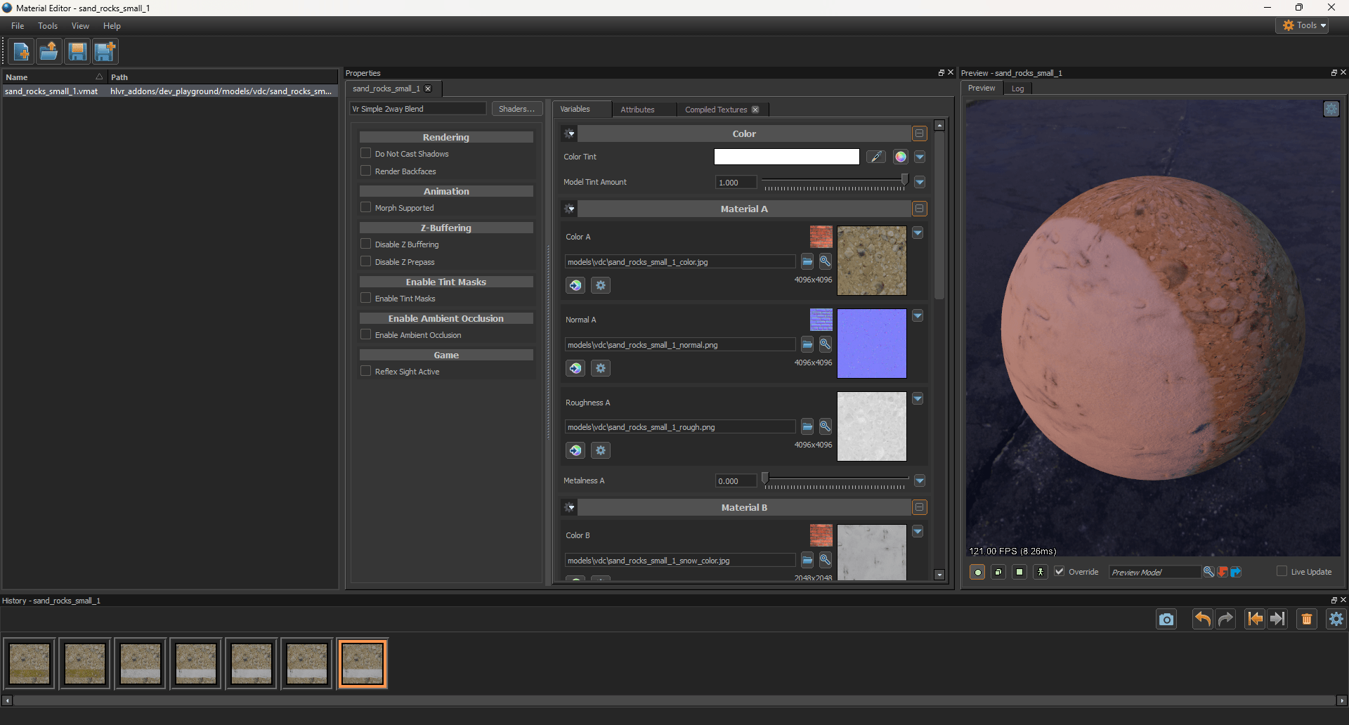 Example of a material in the Material Editor