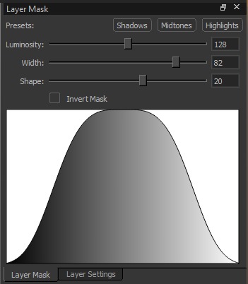 Midtones mask curve