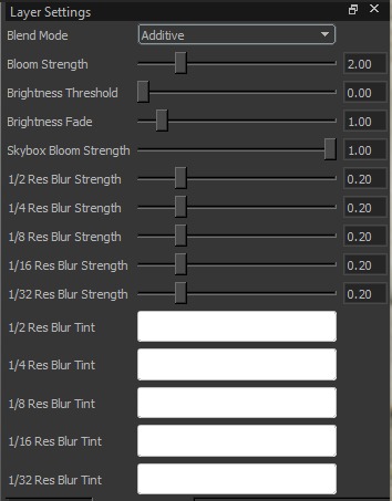 bloom layer settings