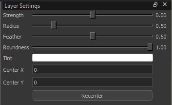 vignette layer settings