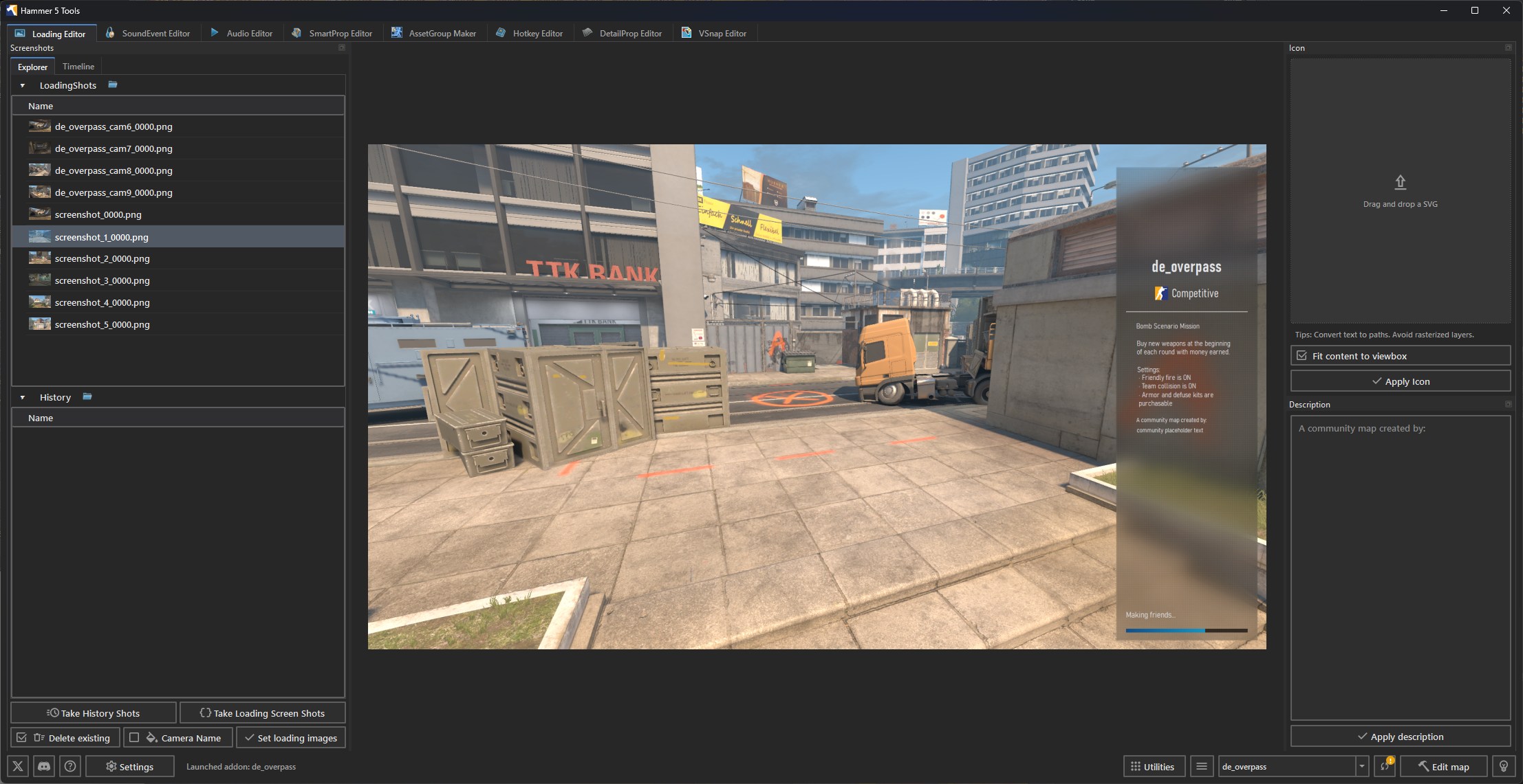 Loading Editor interface
