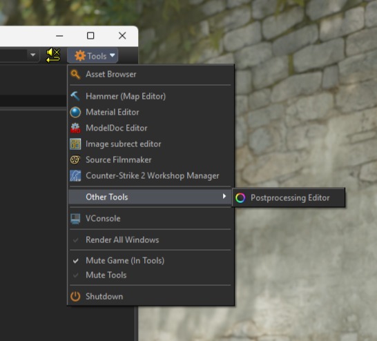 how to open the post processing editor